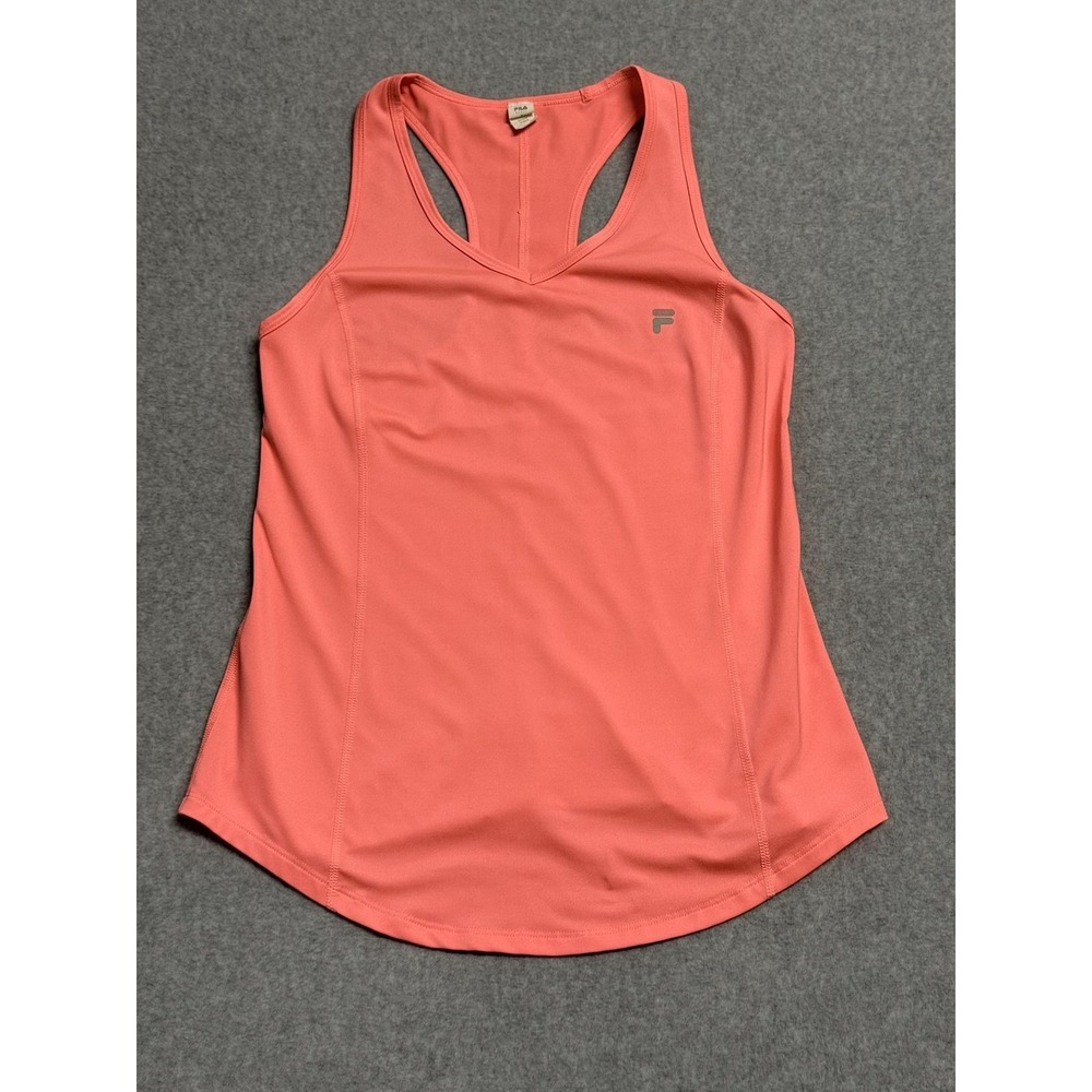 FILA Tank‎ Top Womens Small Pink Sport Racerback V-Neck Stretch Athletic Workout